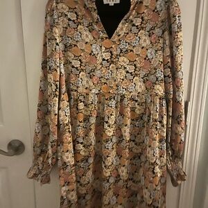 THML Multicolor Floral V-Neck Dress